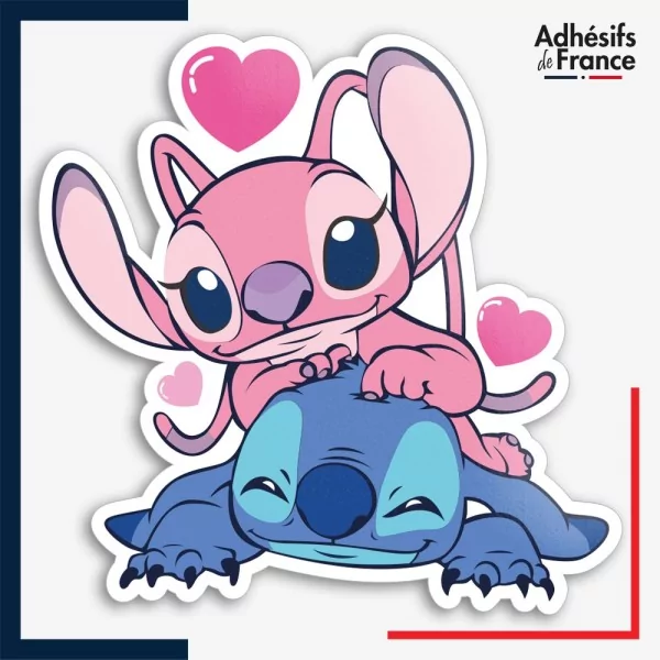 Sticker Disney - Angel et Stitch love
