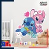 Adhésif grand format Disney - Angel et Stitch amoureux
