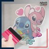 stickers sous film transfert Disney - Angel et Stitch amoureux