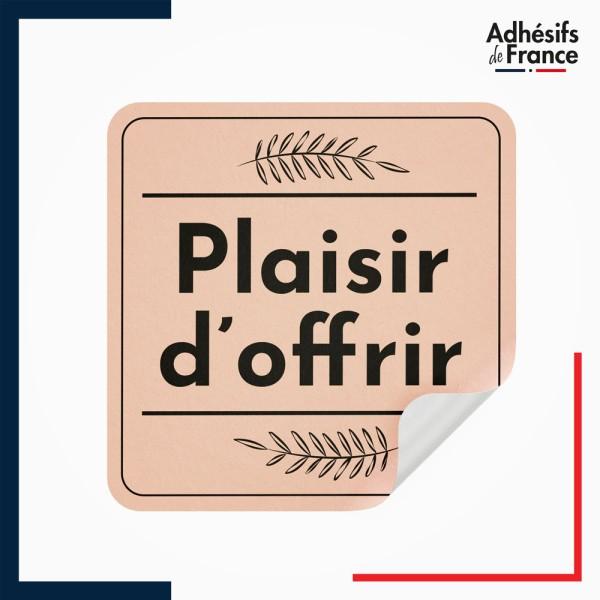 étiquette plaisir d'offrir - Motif feuilles