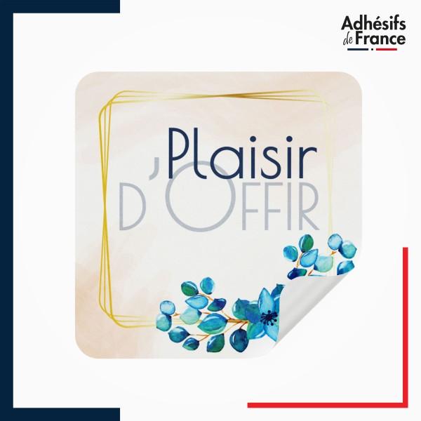 étiquette plaisir d'offrir - Motif floral