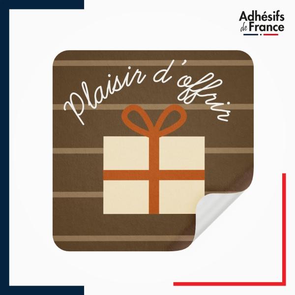 étiquette plaisir d'offrir - Motif cadeau