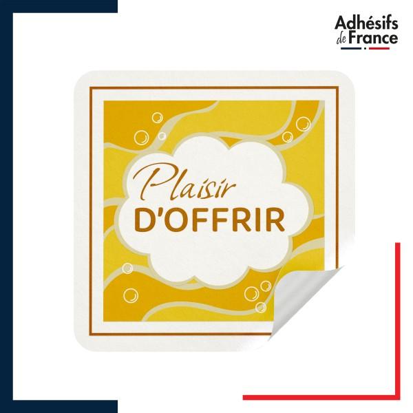 étiquette plaisir d'offrir - Motif nuage et bulles