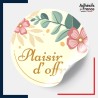 étiquette plaisir d'offrir - Motif à fleurs