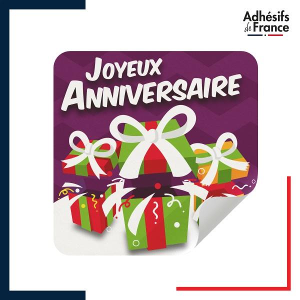 étiquette joyeux anniversaire - Motif cadeaux festifs