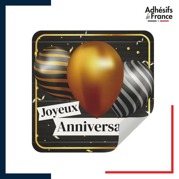 étiquette joyeux anniversaire - Motif ballons