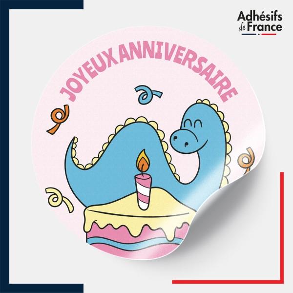 étiquette joyeux anniversaire - Motif dinosaure