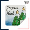 étiquette noël - Motif sapins enneigés