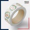 Rouleau d'étiquettes noël - Motif couronne de houx