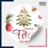 étiquette joyeuses fêtes - Motif sapin