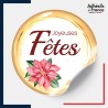 étiquette joyeuses fêtes - Motif floral