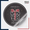 étiquette joyeuses fêtes - Motif cadeau