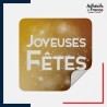 étiquette joyeuses fêtes - Motif étoiles dorées