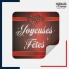 étiquette joyeuses fêtes - Motif ruban cadeau