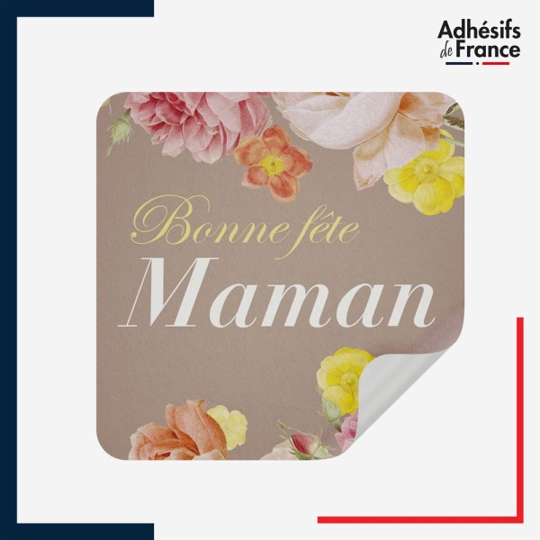 étiquette fêtes des mères - Motif fleurs naturelles