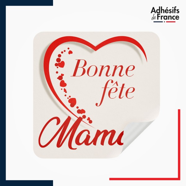 étiquette fêtes des mères - Motif cœurs