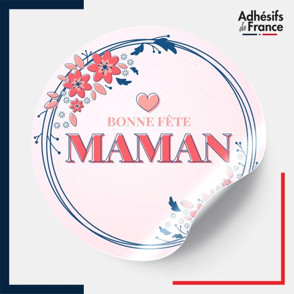 étiquette fête des mères - Motif la vie en rose
