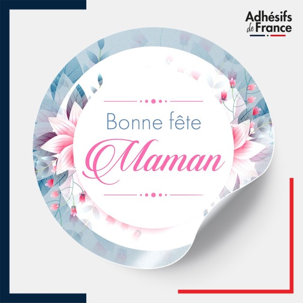 étiquette fête des mères - Motif bouquet floral