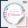 étiquette fête des mères - Motif bouquet floral