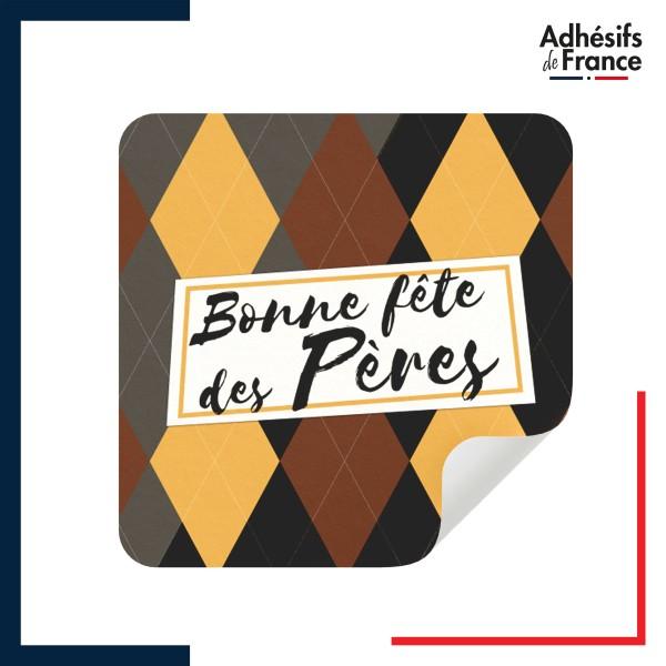 étiquette fêtes des pères - Motif carreaux