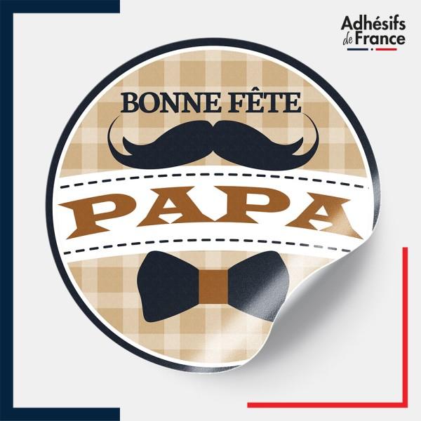 étiquette fête des pères - Motif moustache