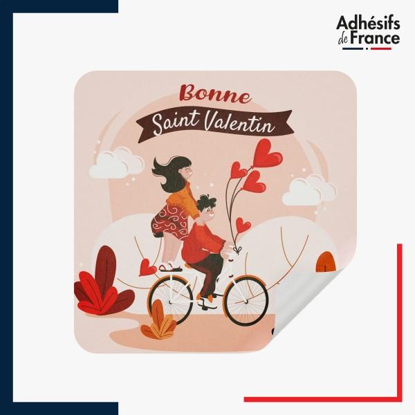 étiquette Saint Valentin - Motif bicyclette