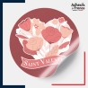 étiquette Saint Valentin - Motif bouquet de fleurs