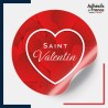 étiquette Saint Valentin - Motif cœurs rouges