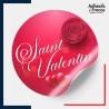 étiquette Saint Valentin - Motif rose