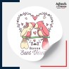 étiquette Saint Valentin - Motif oiseaux amoureux