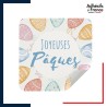 étiquette Pâques - Motif œufs colorés