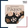 étiquette Pâques - Motif œufs décorés