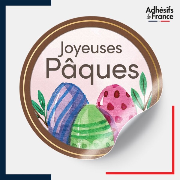 étiquette Pâques - Motif œufs chocolats
