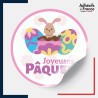 étiquette Pâques - Motif œufs peints