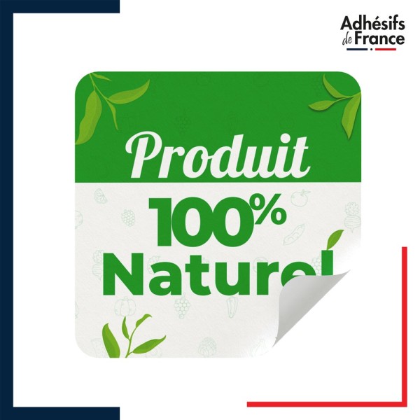 étiquette origine - Produit 100% naturel - Motif plante