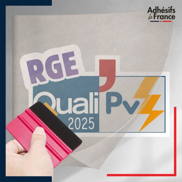 sticker sous film transfert logo RGE QualiPv