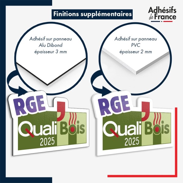 plaque pvc ou aluminium logo RGE QualiBois