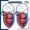 sticker sur plaque aluminium dibond ou panneau PVC logo rugby - ASBH - Association sportive de Béziers Hérault