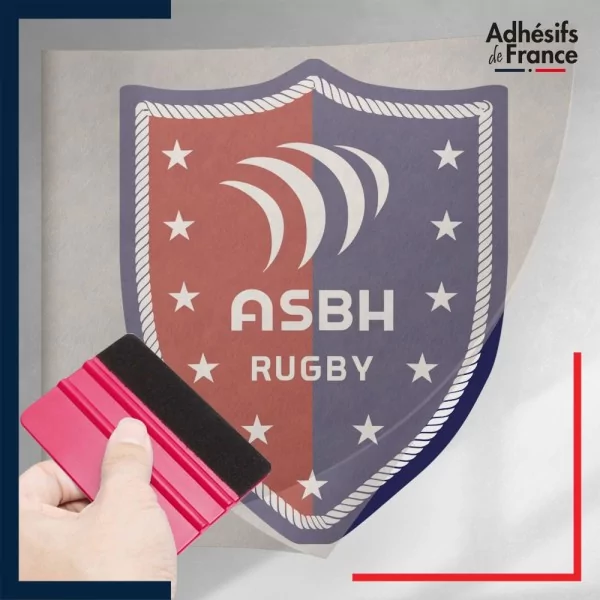 stickers sous film transfert logo rugby - ASBH - Association sportive de Béziers Hérault
