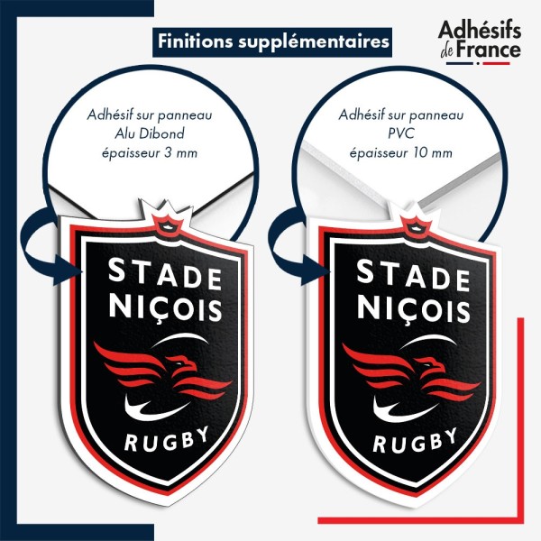 sticker sur plaque aluminium dibond ou panneau PVC logo rugby - Stade Niçois Rugby