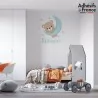 Sticker Ourson lune avec prénom personnalisable