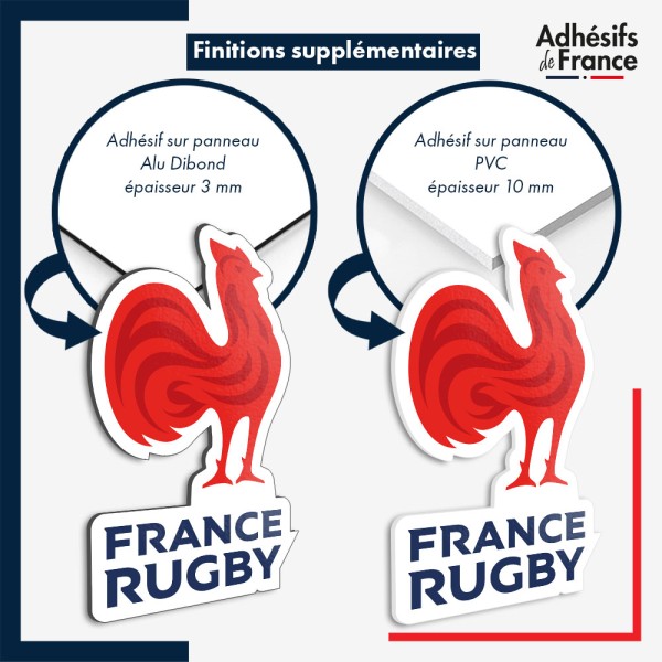 sticker sur plaque aluminium dibond ou panneau PVC logo rugby - XV de France - France Rugby - Les Bleus