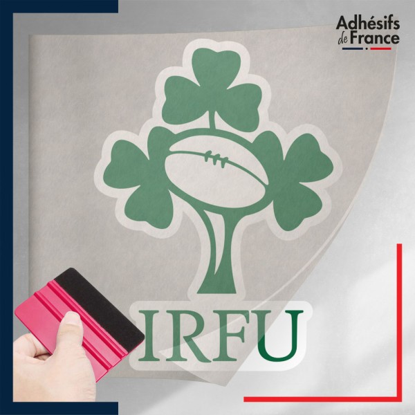 stickers sous film transfert logo équipe d'Irlande - IRFU - Shamrock (Le XV du Trèfle)