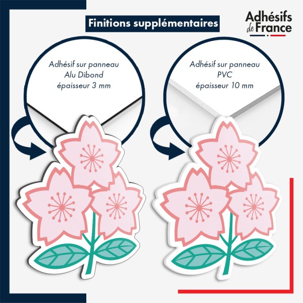 sticker sur plaque aluminium dibond ou panneau PVC logo rugby - Japon - Brave Blossoms (Les Fleurs courageuses)