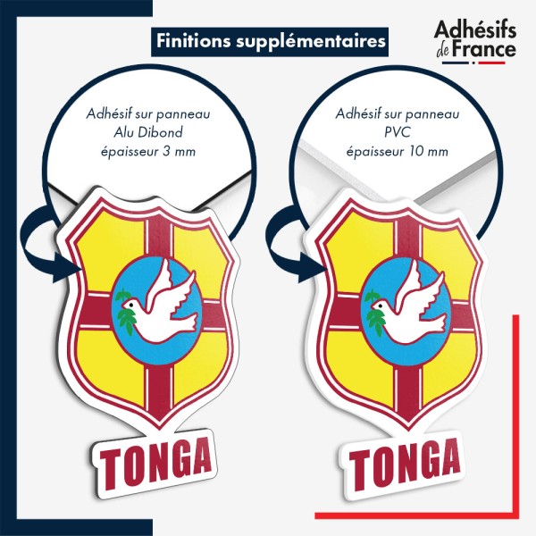 sticker sur plaque aluminium dibond ou panneau PVC logo rugby - Tonga - Ikale Tahi (Aigles des mers)