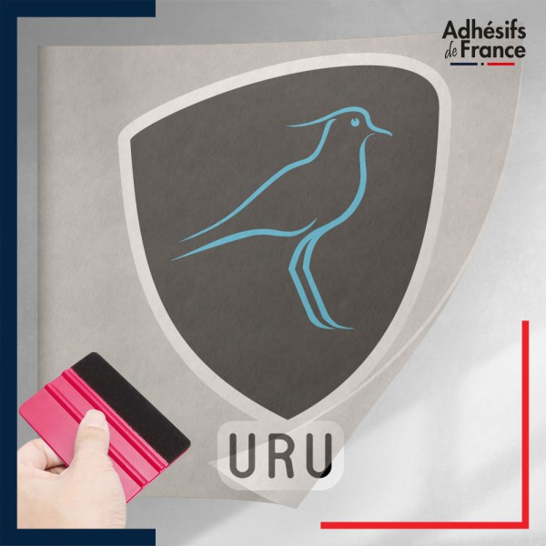 stickers sous film transfert logo équipe d'Uruguay - Los Teros (Les Vanneau téro)
