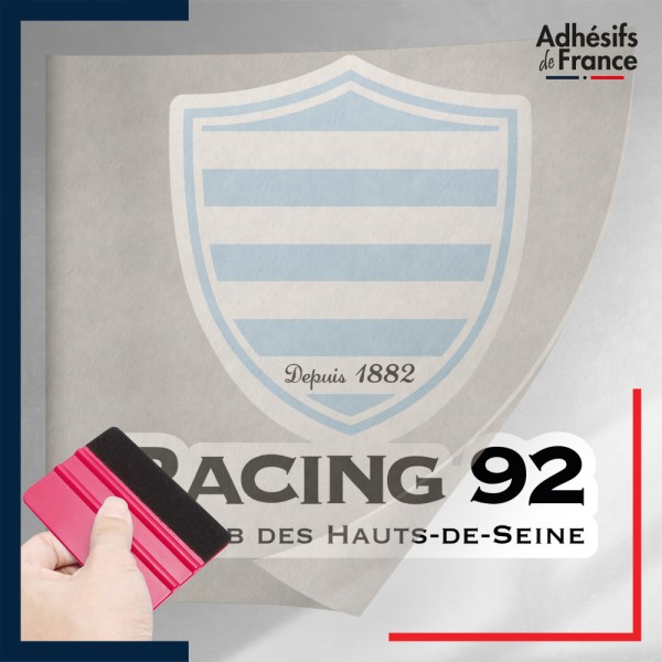 stickers sous film transfert logo rugby - Club Racing 92 - Le Club des Hauts de Seine
