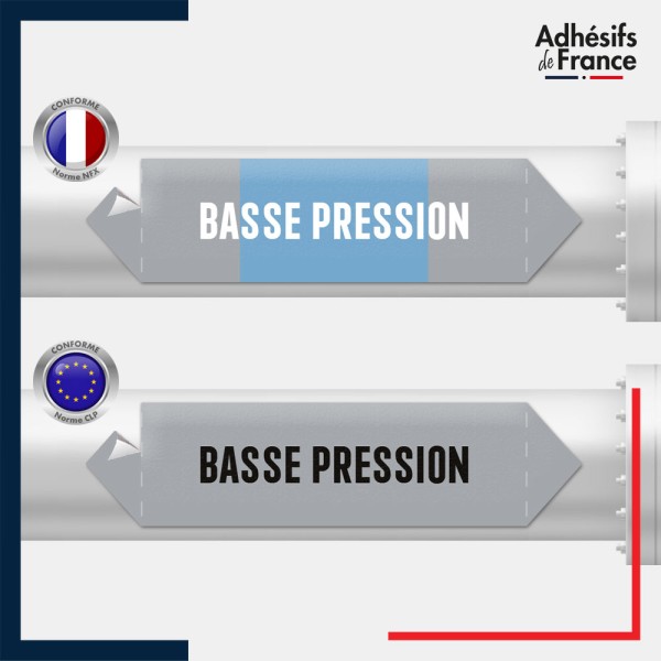 Vinyle adhésif de Tuyauterie norme NFX ou CLP - Basse pression