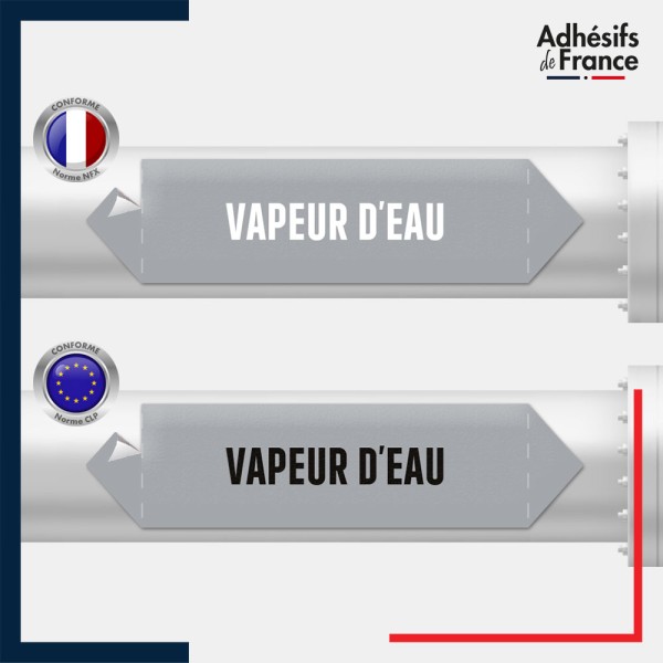Vinyle adhésif de Tuyauterie norme NFX ou CLP - Vapeur d'eau