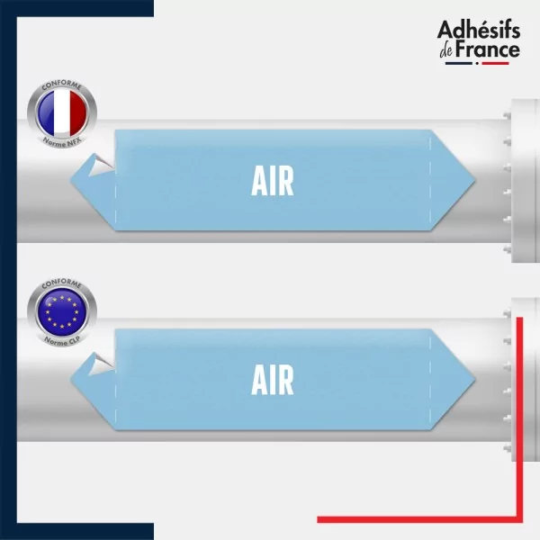 Vinyle adhésif de Tuyauterie norme NFX ou CLP - Air